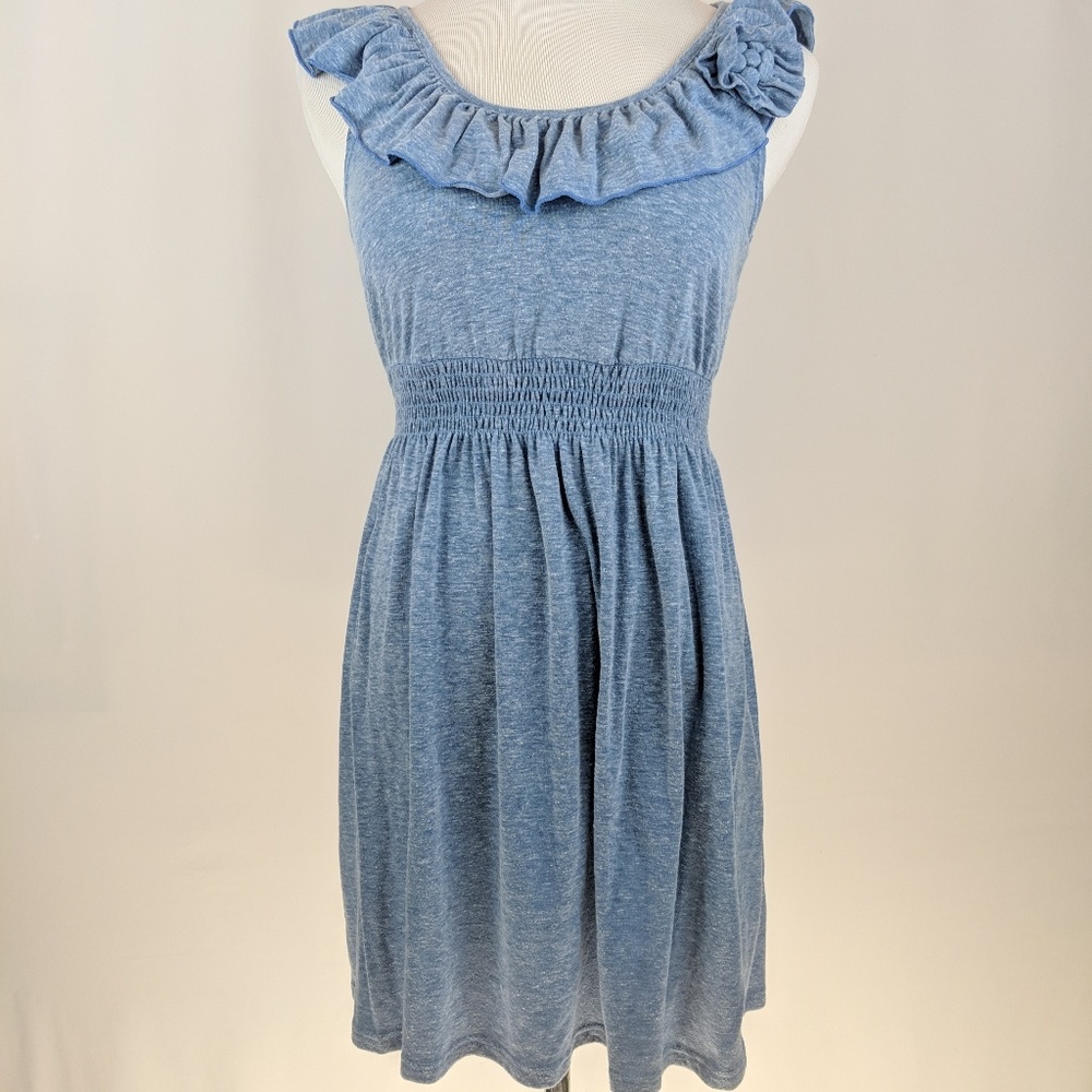 Blue Summer Dress Fit And Flare Size Large Frances